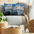 thumbnail image 5 of Ambesonne Winter Throw Pillow Cover 2 Pack, Lake Baikal in Siberia, 24", Blue Caramel White, 5 of 5