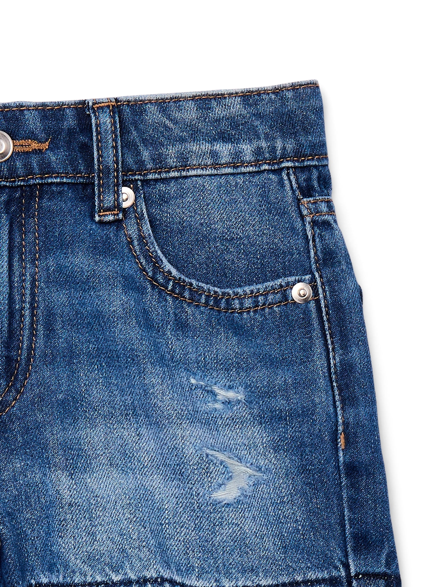 Wonder Nation Girls Frayed Hem Shorts, Sizes 5-18