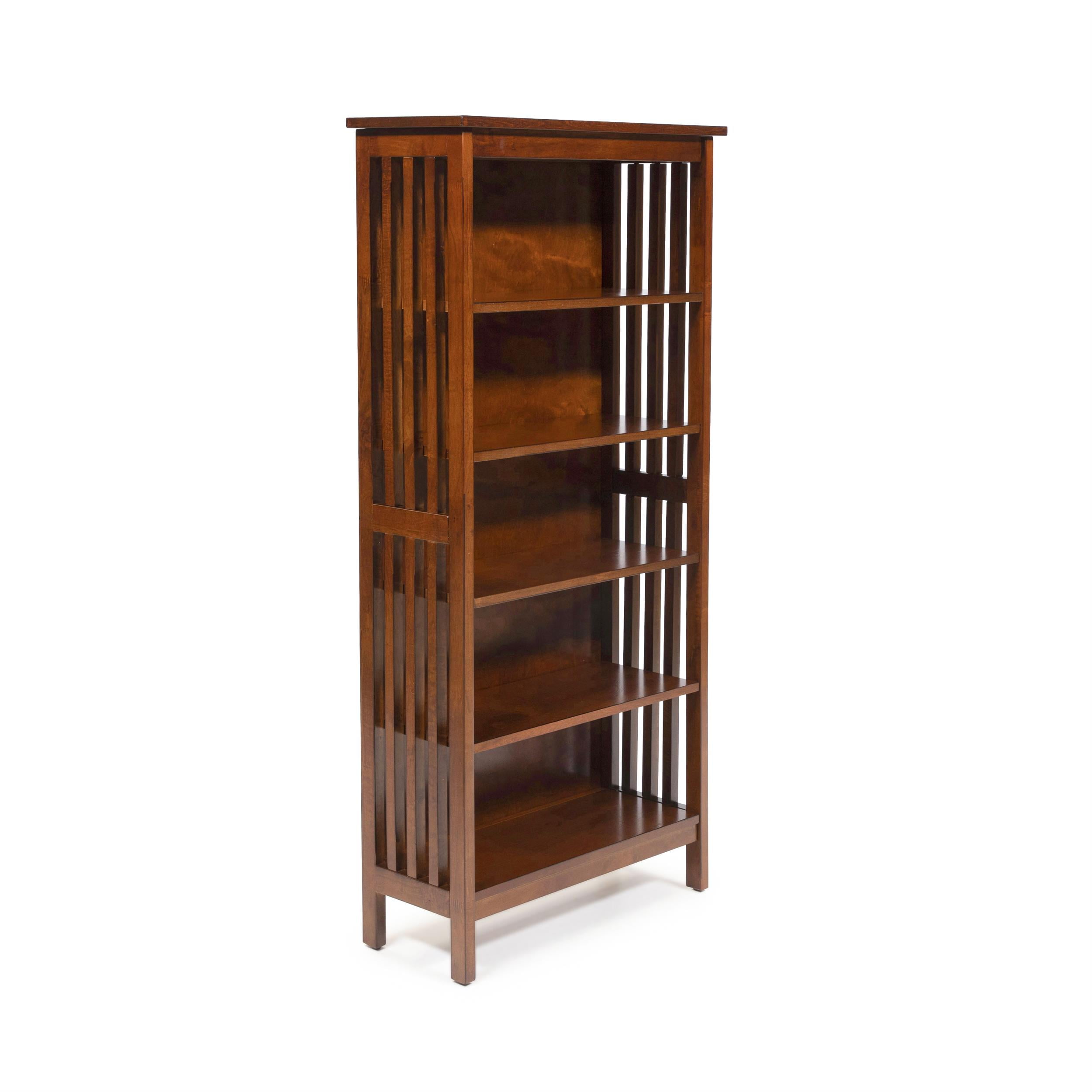 Furniture of America Davis Wood 5-Shelf Bookcase in Antique Oak