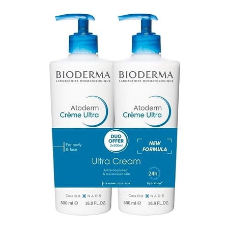 Bioderma- Atoderm Cream Ultra DUO - Face and Body Ultra Nourishing Cream for Normal to Dry Skin- Hydration for the whole family - With omegas 3-6-9