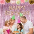 thumbnail image 6 of 6 Pcs Pink Metallic Foil Curtains, 3.28ft x 6.56ft Laser Glitter Fringe Rain Curtain Shine Photo Booth Backdrop Tinsel Curtain Streamer for Wedding Christmas New YearBaby Shower Celebration Party, 6 of 6