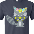 thumbnail image 4 of Inktastic Hipster Raccoon, Raccoon With Glasses, Flowers T-Shirt, 4 of 5