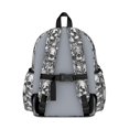 thumbnail image 3 of Skull Gothic Pattern Backpack for School, Cute School Bag with Adjustable Shoulder Straps and Padded Back, 13.4"x11"x4.7", 3 of 5