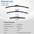 thumbnail image 6 of VYAOP Windshield Wipers Replacement for 2008-2019 Toyota Highlander,2011-2023 Lexus GX460 OEM Quality All Season Wiper Blades 26"20"12" (3 Pack), 6 of 9