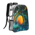 thumbnail image 3 of Honeii Mango In The Rain Print Clear Backpack Heavy Duty Transparent Bag 17" See Through BookBag for Women Men Adults Work Festival Sports Travel, 3 of 7