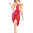 thumbnail image 3 of HAPPY BAY Women's Beachwear Sarong Summer Swimsuit Swim Cover up Long Pool Beach Wraps Skirt Swimwear Coverups Bikini Cover-ups One Size Ruby, Stripes, 3 of 4