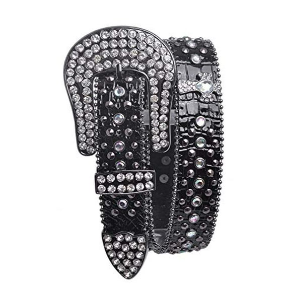 Nomad Creek Women's Cross Rhinestone Studded Leather Belt