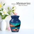 thumbnail image 4 of Gramophone Funeral Urns For Human Ashes Adult Man - Blue Urn For Ashes For Women - 1 Large & 4 Keepsake, Memorial Cremation Urn For Mom And Dad - Burial Urns For Adult Male - 10 & 3 Inch, 4 of 7