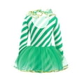 thumbnail image 3 of iiniim Little Girls Candy Cane Costume Christmas Dance Figure Ice Skating Tutu Dress Leotard Dancewear Size 4-14 Green 14, 3 of 7