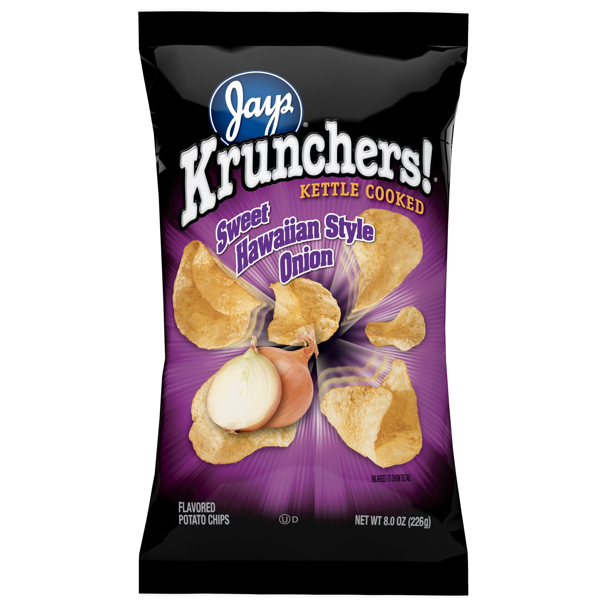 Krunchers Kettle Cooked Potato Chips, Sweet Hawaiian Style Onion, 8 oz