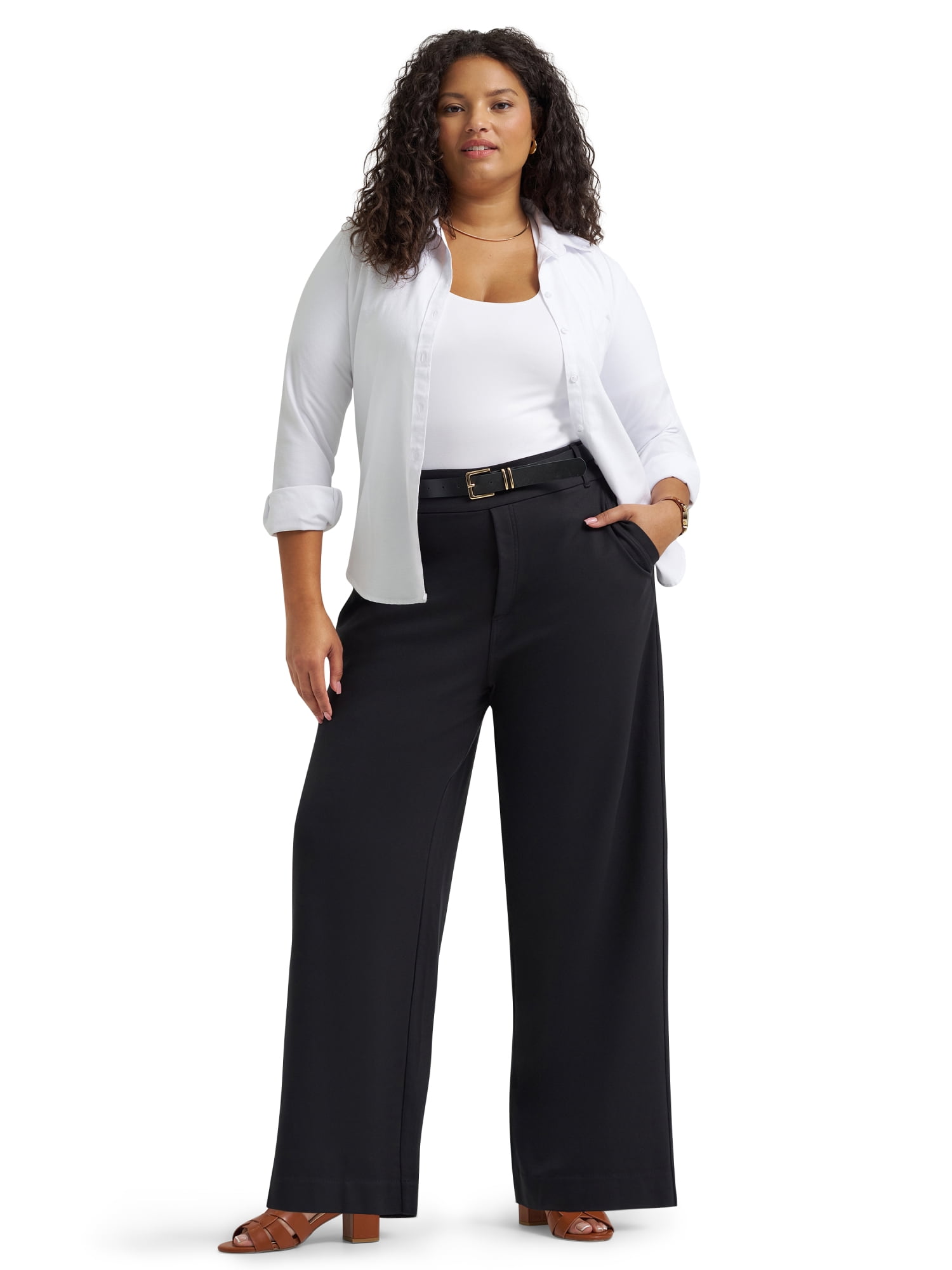 Lee® Women's Plus Regular Fit Wide Leg Knit Pants, Sizes 0X-4X