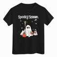thumbnail image 3 of TOWED22 Girls Boys Halloween Shirt Cute Graphic Shirt Halloween Shirt Kids Spooky Season Fall Short Sleeve Tee Tops, 3 of 7