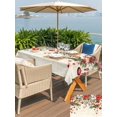 thumbnail image 4 of Outdoor Tablecloth with Umbrella Hole and Zipper, Red Christmas Rectangle Table Cloth 60x120 Inch Waterproof Tablecloth, Xams Tree Winter Poinsettia Pine Cones Farmhouse Picnic Table Cover for Patio, 4 of 7
