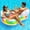 I-Rainbow Clouds, variant on Inflatable Tanning Pool Lounger Float, Suntan Tub for Adults, Blow Up Sunbathing Pool with Integrated Pillow and Cup Holder, Heavy Duty Tanning Bed for Backyard Lake Beach