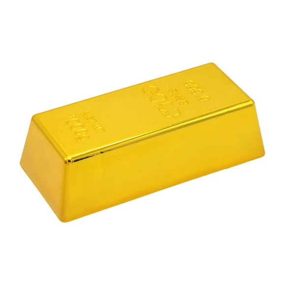 Barra de oro falso, dorado falso, pisapapeles, tope de puerta, juguete de lingote decorativo, accesorio de película para decoración de escena