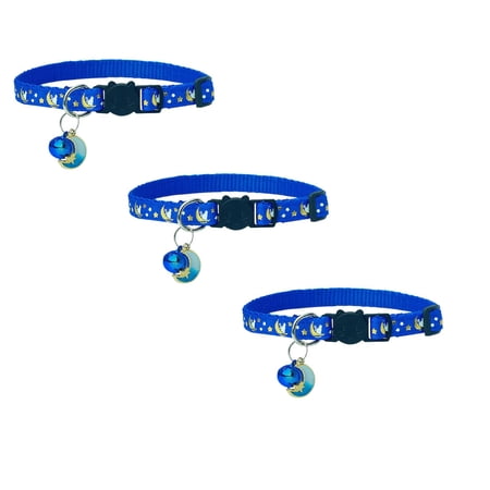 Leather Pet Collars Star Charm Studded Pet Collar Loetky Adjustable Breakaway Collar with Star Stylish and Comfortable for Your Furry Friend Kitten Collar*3