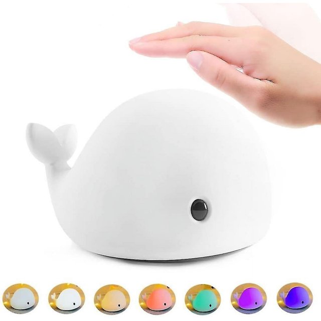 Luz de noche para bebé, luz Led de noche para bebé, luz nocturna en forma de delfín, luz nocturna recargable por Usb, lámpara de silicona para bebé para habitación de chico