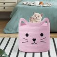 thumbnail image 6 of VK·LIVING Storage Baskets Large Woven Cotton Rope Basket with Cute Animal Design Laundry Basket Organizer for Towels, Blanket, Toys, Clothes, Gifts – Pet or Baby Gift Baskets 15"L x 14H", 6 of 8