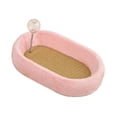 thumbnail image 4 of Cama ovalada para gatos, rascador, protector de muebles con pelota, juego de persecución, sofá, juguetes de entrenamiento, tablero rascador para gatos Rosa, 4 of 8