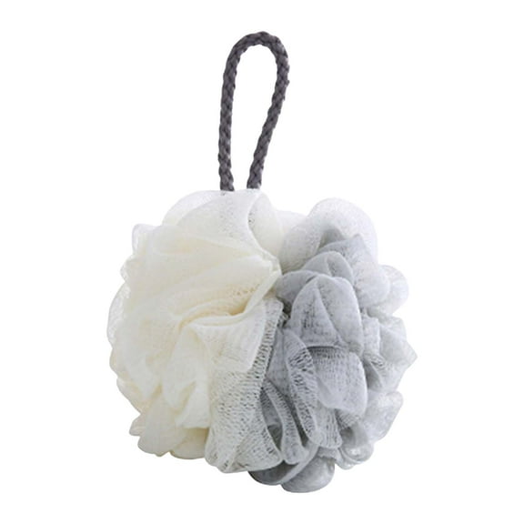Bath Sponges Shower Puffs Body Puff Shower Loofahs Soft Mesh Luffa Net Sponge Body Scrubbers Shower Scrunchies for Body Wash Bathroom Men Women Grey 1PC
