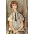 thumbnail image 2 of Modigliani, Amedeo 13x18 Black Ornate Wood Framed with Double Matting Museum Art Print Titled - Seated woman with tie, 2 of 4