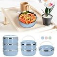 thumbnail image 1 of Iumwxz Lunch Box Lunch Bag Stainless Steel Lunch Box Fresh-Keeping Box Multi-Layer Plastic Student Insulation Lunch Box Bento Box Green Stainless Steel Holiday Deals, 1 of 4