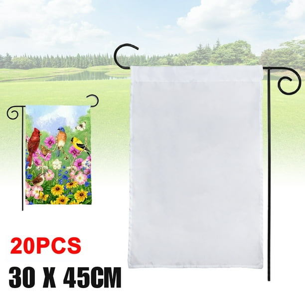 Tsv 10pcs 20pcs Pure White 12 X 18in, Diy Garden Flag Ideas