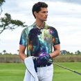 thumbnail image 3 of Vsdgher Cosmic Cat In Window Polo Shirts for Men, Men's Short Sleeve Stretch Polo Shirt, Shirts for Men-XX-Large, 3 of 6