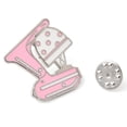 thumbnail image 3 of 10 pc Platinum Alloy Enamel Brooches Pink Microscope 28x26.5mm, 3 of 3
