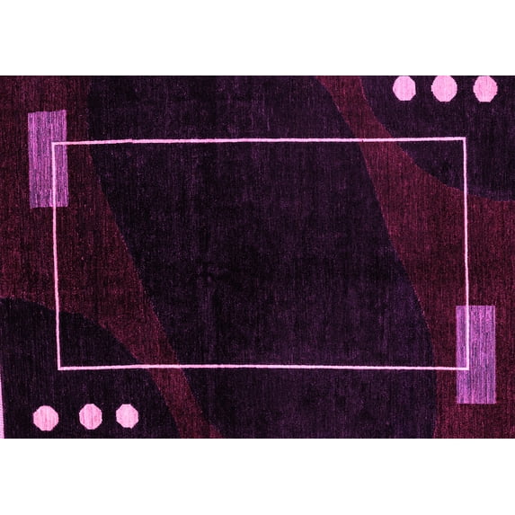 Ahgly Company Indoor Rectangle Oriental Pink Modern Area Rugs, 7' x 9'