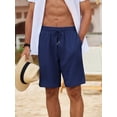 thumbnail image 2 of Men's Beach Shorts 9" Elastic Waist Drawstring Short Lightweight Regular Fit Casual Summer Shorts, 2 of 6