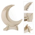 thumbnail image 3 of HAOAN 1 Set of Lyre Harp Moon Shaped Harp Instrument Wood Body 7-String Harp Beginner Musical Instrument, 3 of 6