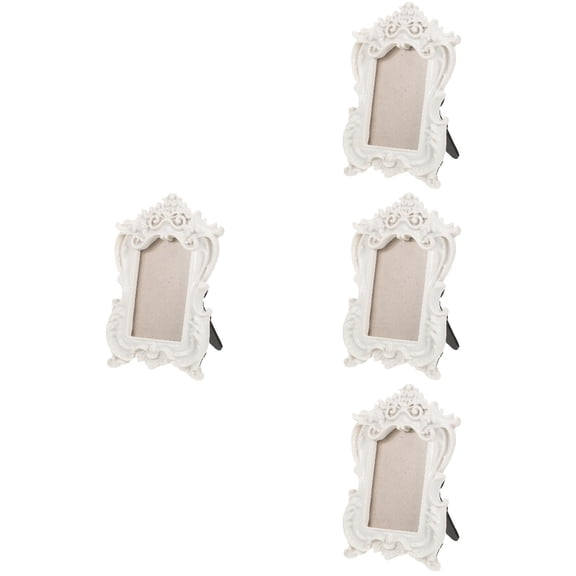 FESTFENDS Vintage Picture Frames White Decorative Photo Display for Home Decor 4Pcs
