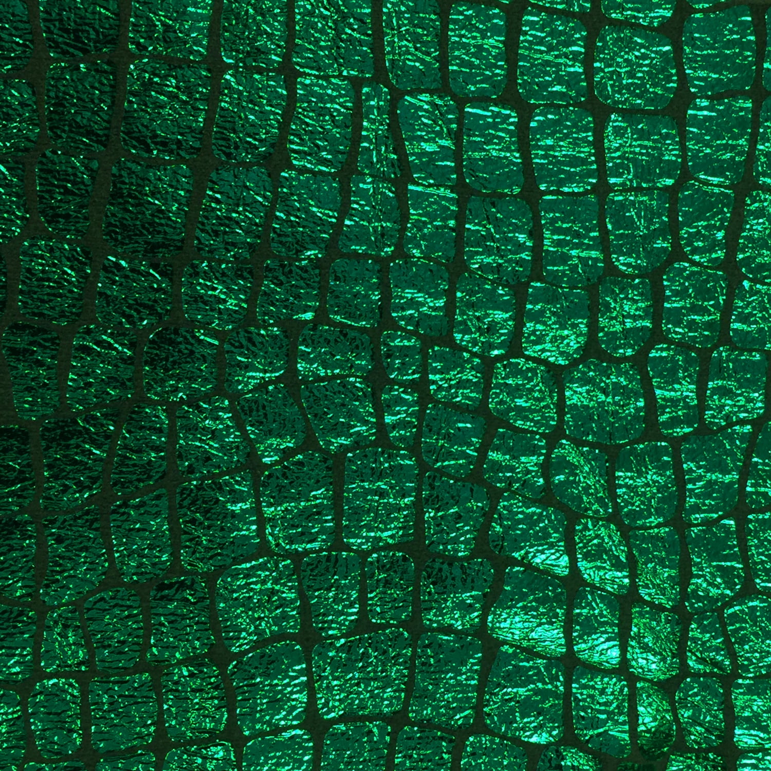 Shason Textile 60" Turtle Skin Foil Crafting Fabric by the Yard, Green