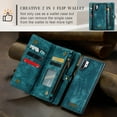 thumbnail image 6 of For Samsung Galaxy Note 10 Plus Wallet Case,Multi-Functional Retro Leather Purse Flip Cover Zipper Wallet Case with Removable Card Slots Pocket & Detachable Wrist Strap Magnetic Phone Case, Green, 6 of 9