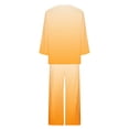 thumbnail image 4 of Puntoco Traje De Manga Larga + Pantalones Con Cuello Redondo Y Estampado Degradado A La Moda De Otoño Para Mujer Amarillo Xxl, 4 of 5