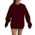 thumbnail image 3 of NMMUED Sweatshirt for Women, Womens Crewneck Sweatshirt, Workout Tops for Women, Fall Sweatshirts for Women, Cute Sweatshirts, Wine M, 3 of 4