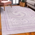 thumbnail image 3 of Geometric Decorative Rug, Whirling Look Abstract Circle Design Rounds Pattern in Soft Colors Print, Quality Carpet for Bedroom Dorm and Living Room, 6 Sizes, Mauve and Off White, by Ambesonne, 3 of 4