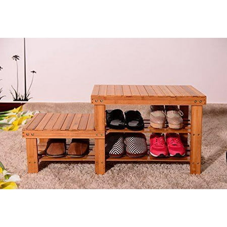 Ktaxon Bamboo Shoe Stool Rack Bench Shelf Shoe Organizer Entryway