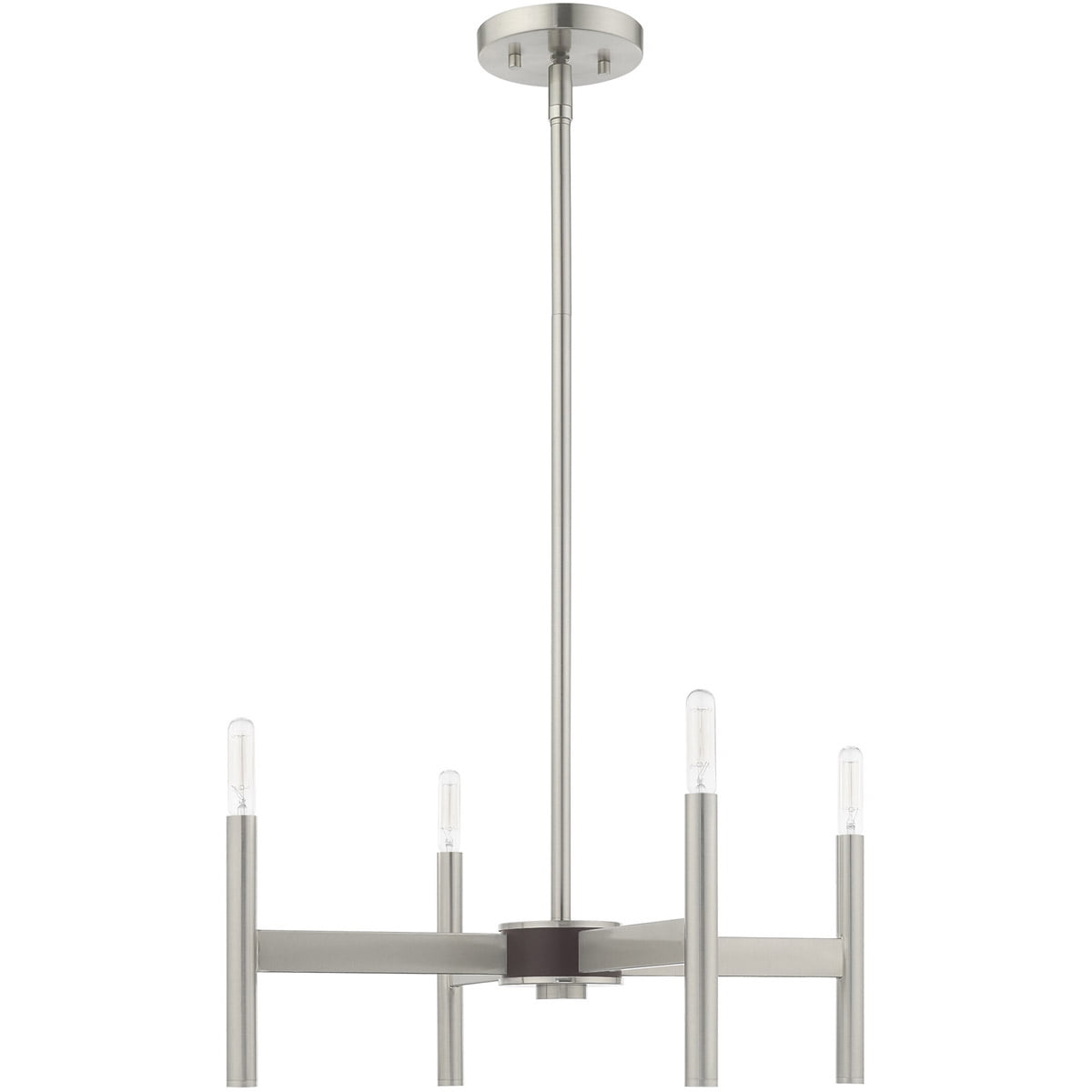 4 Light Brushed Nickel Mini Chandelier with Steel base material