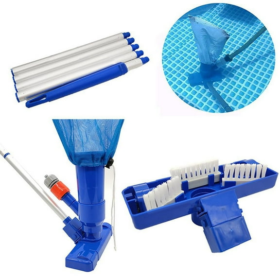 Bxaolu Handheld Pool Vacuum for Above Ground Pool - Portable Swimming Pool Cleaner Kit with Brush, 5 Section Poles of 47", Small Underwater Vacuum for Spas, Ponds, and Fountains