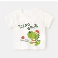 thumbnail image 2 of T-shirts Garçons Manches Courtes T-Shirts Haut Décontracté avec Imprimés Tee Confortable Col Rond Tee Shirt Enfant Blanc 2 Ans-3 Ans, 2 of 3