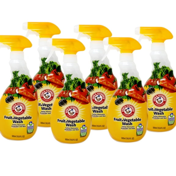 Arm & Hammer Fruit & Vegetable Wash, Safely Eliminates Pesticides and Wax 16.9 Ounce - 6 Pack