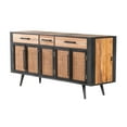 thumbnail image 5 of 71" Modern Rustic Black Natural and Rattan Buffet Server, 5 of 6