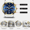 thumbnail image 3 of Reloj Deportivo Impermeable Malubero Lige Dorado Azul Hombre Malu1446, 3 of 3