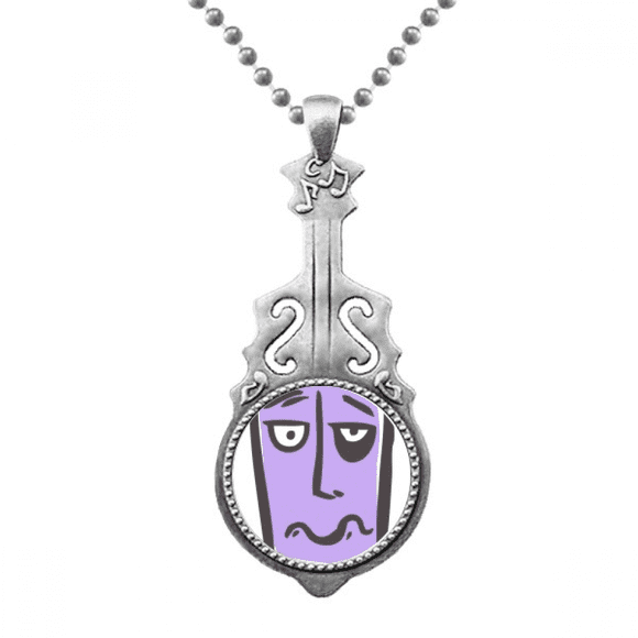 Sing Face Sketch Hunger Pendant Jewelry Music Guitar Torque Hangtag