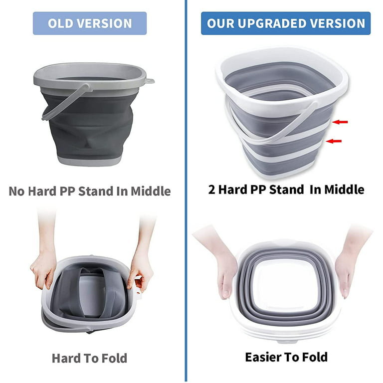Craftend Collapsible Bucket, 5L 1.3Gallon Small Cleaning Bucket Mop Buckets for Household Outdoor Car Washing Tub Plastic Foldable Portable Camping