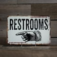 thumbnail image 4 of Restrooms Sign Light Putty Restaurant Decor Wall Art Vintage Bathrooms Restroom Decorations Arrow Pointer Signs 8 x 12 Matte Finish Metal 108120061057, 4 of 7