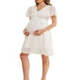 thumbnail image 3 of MesaSe Robe de Maternité à Manches Courtes pour Femmes, Col en V, Taille Haute, Robes de Photographie de Grossesse, 3 of 5