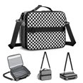 thumbnail image 5 of Black and White Checkered Pattern Insulated Lunch Bag with Shoulder Strap and Bottle Holder,Bento School Lunch Bag Box,11x9.5x3.5 Inches, 5 of 5